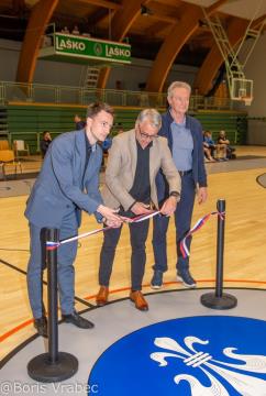 Župan Marko Šantej, minister za gospodarstvo, turizem in šport Matjaž Han in podžupan Marjan Mačkošek